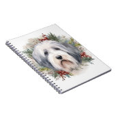オールドイングリッシュシェプドッグクリスマスリースフェスティバルカップ ノートブック (右側)