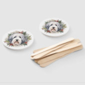 オールドイングリッシュシェプドッグクリスマスリースフェスティバルカップ ハンドファン (組立なし)