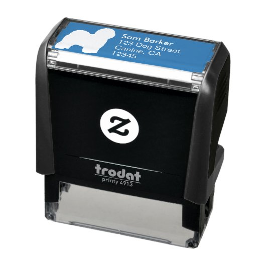 オールドイングリッシュシェプドッグシルエット差出人住所 セルフインキングスタンプ (商品)