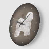 オールドイングリッシュシェプドッグシルエット素朴スタイル ラージ壁時計 (傾斜)