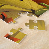 オールドイングリッシュシェプドッグハロウィンウィッチカボチャ ジグソーパズル (側面)