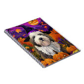 オールドイングリッシュシェプドッグハロウィンウィッチカボチャ ノートブック (右側)