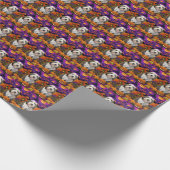 オールドイングリッシュシェプドッグハロウィンウィッチカボチャ ラッピングペーパー (角)