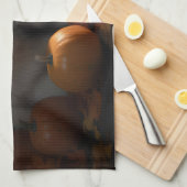 オールドイングリッシュシェプドッグ子犬オータムデライトカボチャ キッチンタオル (四つ折り)