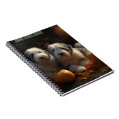 オールドイングリッシュシェプドッグ子犬オータムデライトカボチャ ノートブック (右側)