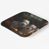 オールドイングリッシュシェプドッグ子犬オータムデライトカボチャ ペーパープレート (傾斜あり)