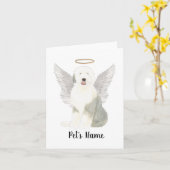 オールドイングリッシュシェプドッグ悔やみや弔慰メモリアル カード (黄色い花)