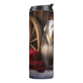 オールドイングリッシュシェプドッグ雪そりのクリスマスデコール タンブラー (回転左)