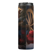 オールドイングリッシュシェプドッグ雪そりのクリスマスデコール タンブラー (裏面)