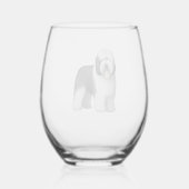 オールドイングリッシュシェプドッグ10 ステムなしワイングラス (裏面)