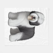 オールドイングリッシュシェプドッグ10 フリースブランケット (正面(横))