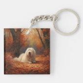 オールドイングリッシュシェプドッグin紅葉秋インスパイア キーホルダー (裏面)