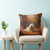 オールドイングリッシュシェプドッグin紅葉秋インスパイア クッション (椅子)