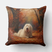 オールドイングリッシュシェプドッグin紅葉秋インスパイア クッション (正面)