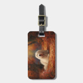 オールドイングリッシュシェプドッグin紅葉秋インスパイア ラゲッジタグ (正面縦)