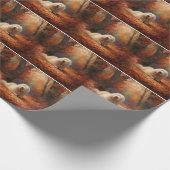 オールドイングリッシュシェプドッグin紅葉秋インスパイア ラッピングペーパー (角)