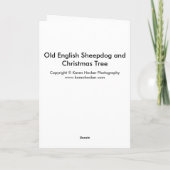 オールドイングリッシュシープドッグとクリスマスツリー シーズンカード (裏面)