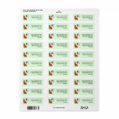 オールドイングリッシュシープドッグとレッドローズ ラベル (フルシート)