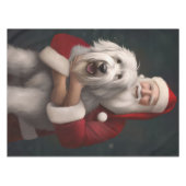 オールドイングリッシュシープドッグウィズサンタクロースフェスティバル テーブルクロス (正面(横))