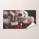 オールドイングリッシュシープドッグウィズサンタクロースフェスティバル バスタオルセット (ハンドタオル)