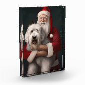 オールドイングリッシュシープドッグウィズサンタクロースフェスティバル フォトブロック (左)