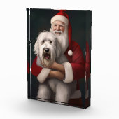 オールドイングリッシュシープドッグウィズサンタクロースフェスティバル フォトブロック (右)