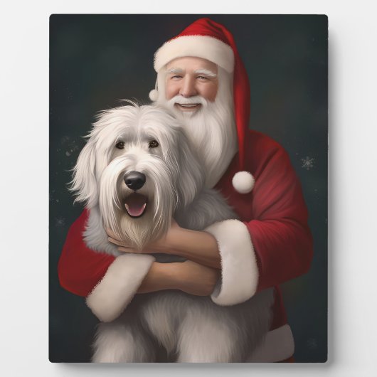オールドイングリッシュシープドッグウィズサンタクロースフェスティバル フォトプラーク (正面)