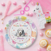 オールドイングリッシュシープドッグウォーターカラー紙プレート ペーパープレート (パーティー)