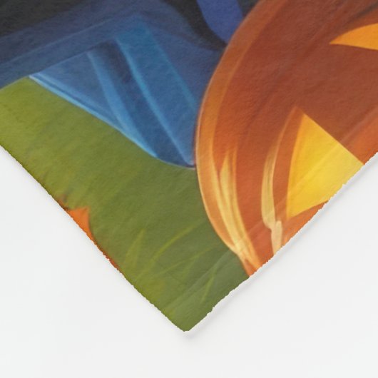 オールドイングリッシュシープドッグズカボチャおもしろいハロウィーン フリースブランケット (角)