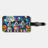 オールドイングリッシュシープドッグズカボチャおもしろいハロウィーン ラゲッジタグ (裏面横)