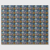 オールドイングリッシュシープドッグズカボチャおもしろいハロウィーン ラッピングペーパー (フラット)