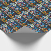 オールドイングリッシュシープドッグズカボチャおもしろいハロウィーン ラッピングペーパー (角)