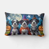 オールドイングリッシュシープドッグズカボチャおもしろいハロウィーン ランバークッション (裏面)