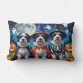 オールドイングリッシュシープドッグズカボチャおもしろいハロウィーン ランバークッション (正面)