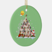 オールドイングリッシュシープドッグトナカイ松クリスマス セラミックオーナメント (右)