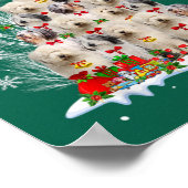 オールドイングリッシュシープドッグトナカイ松クリスマス ポスター (角)