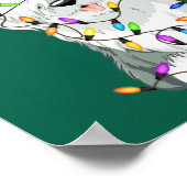 オールドイングリッシュシープドッグライトデコールクリスマスドッグ ポスター (角)