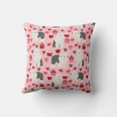 オールドイングリッシュシープドッグヴァレンティネス愛の枕 クッション (裏面)