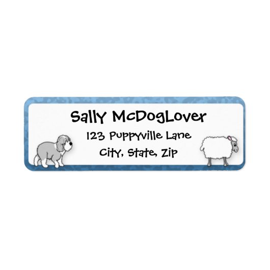 オールドイングリッシュシープドッグ牧羊 ラベル (正面)