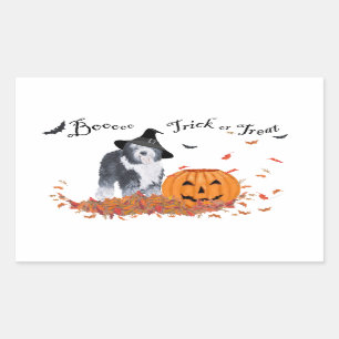オールドイングリッシュシープドッグ ハロウィン 長方形シール