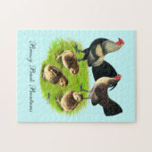 オールドイングリッシュバンタムブラッシバックファミリー ジグソーパズル (横)