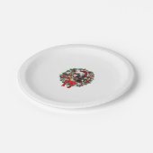 オールドイングリッシュブルドッグクリスマスリースデコレーションXm ペーパープレート (アングル)