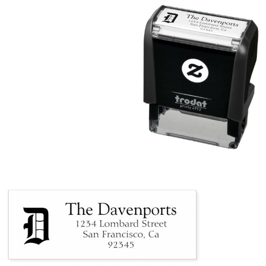 オールドイングリッシュモノグラム差出人住所 セルフインキングスタンプ (インサイチュ)