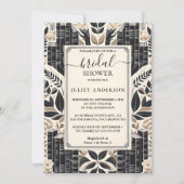 オールドイングリッシュレトロブッククラブカバーブライダルシャワー 招待状 (正面)