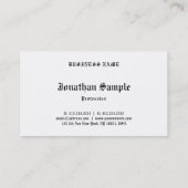 オールドイングリッシュ文字ノスタルジッククラシックなテンプレート 名刺 (裏面)