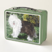 オールドイングリッシュ絵画シェプドッグパーソナライズされたズ メタルランチボックス (裏面)