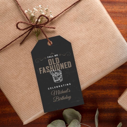 オールドウィスキーファッションドカクテル誕生日 ギフトタグ