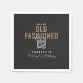 オールドウィスキーファッションドカクテル誕生日 スタンダードカクテルナプキン (正面)