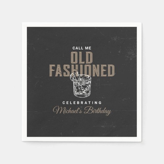 オールドウィスキーファッションドカクテル誕生日 スタンダードカクテルナプキン (正面)