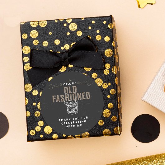 オールドウィスキーファッションドカクテル誕生日 ラウンドシール